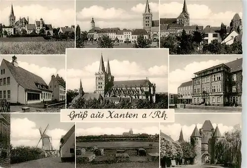 AK / Ansichtskarte 73887799 Xanten Ortsansichten mit Kirchen Schloss und Windmuehl Xanten