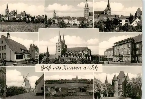 AK / Ansichtskarte  Xanten Ortsansichten mit Kirchen Schloss und Windmuehl Xanten