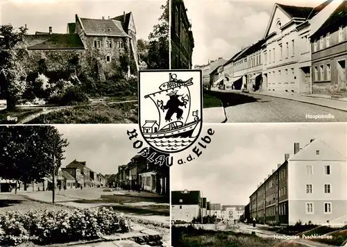 AK / Ansichtskarte  Rosslau_Elbe Burg Hauptstrasse Neubauten Puschkinallee Rosslau_Elbe