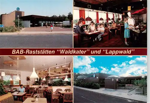 AK / Ansichtskarte 73887884 Helmstedt BAB Raststaetten Waldkater und Lappwald Gastraeume Helmstedt