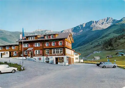 AK / Ansichtskarte 73887923 Malbun_Triesenberg_Liechtenstein Alpenhotel Malbun mit Sareiserjoch und Agustenberg 