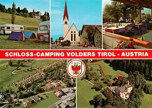 AK / Ansichtskarte  Volders Schloss Camping Kirche Terrasse Fliegeraufnahmen Volders