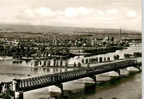 AK / Ansichtskarte  Mainz__Rhein Mainmuendung mit Blick nach Mainz Kostheim 