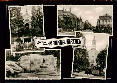 AK / Ansichtskarte 73888019 Markneukirchen Kinderhort Stadtbrunnen Altes Rathaus Markneukirchen