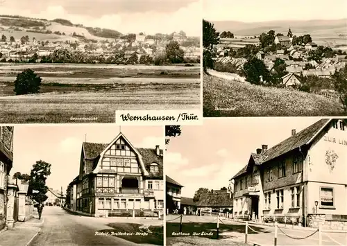 AK / Ansichtskarte  Wernshausen Panorama Teilansicht Rudolf Breitscheid Strasse Gasthaus Zur Linde Wernshausen