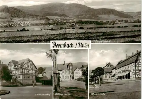 AK / Ansichtskarte  Dermbach_Thueringen_Rhoen Panorama Saechsischer Hof Geisaer Strasse Marktstrasse Dermbach_Thueringen_Rhoen
