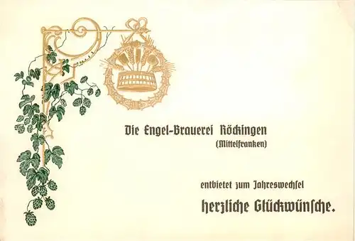AK / Ansichtskarte 73888041 Roeckingen Glueckwunschkarte der Engel Brauerei Roeckingen