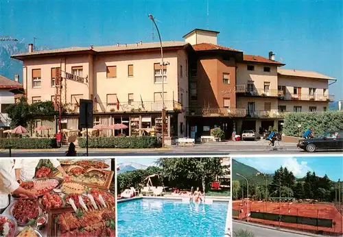 AK / Ansichtskarte  Pergine_Valsugana_Trento_IT Hotel Turismo Fruehstuecksbueffet Freibad Tennisplatz 