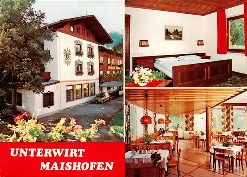 AK / Ansichtskarte  Maishofen_Pinzgau-Pongau_AT Grossgasthof Unterwirt Gastraum Gaestezimmer 