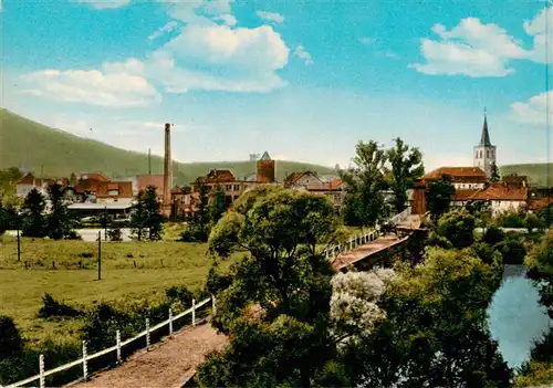 AK / Ansichtskarte  Philippsthal Ortsansicht mit Kirche Zonnengrenze Blick nach Vacha Philippsthal