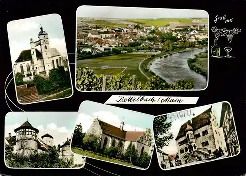 AK / Ansichtskarte  Dettelbach Panorama Kirche Stadtmauer Turm Zentrum Dettelbach