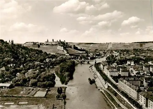 AK / Ansichtskarte  Wuerzburg_Bayern Panorama Blick ueber den Main 