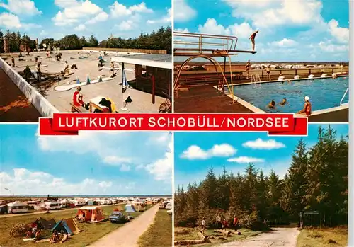 AK / Ansichtskarte 73888126 Schobuell_Husum_Nordsee Freibad Minigolf Campingplatz Luftkurort 