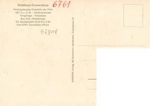 AK / Ansichtskarte  Dannenfels Waldhaus Donnersberg Gaststaette Dannenfels