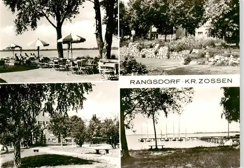 AK / Ansichtskarte 73888195 Rangsdorf Teilansichten Gaststaette am See Bootsanleger Rangsdorf