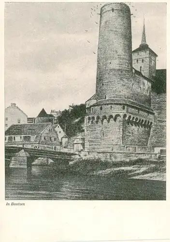 AK / Ansichtskarte 73888201 Bautzen Burgwasserturm Kuenstlerkarte Bautzen