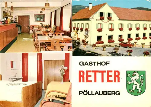 AK / Ansichtskarte  Poellau Gasthof Pension Taxi Retter Gastraum Gaestezimmer Poellau