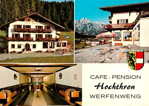 AK / Ansichtskarte  Werfenweng_AT Cafe Pension Hochthron Terrasse Kegelbahn 