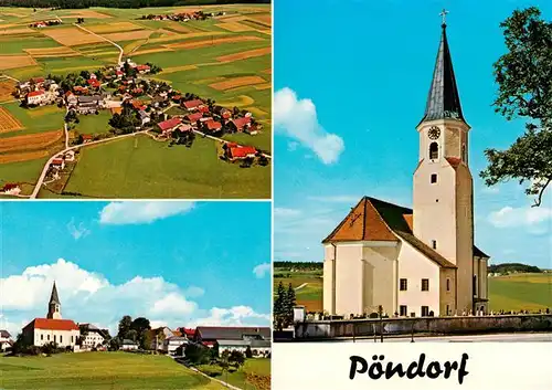 AK / Ansichtskarte  Poendorf Fliegeraufnahme Panorama Kirche Poendorf