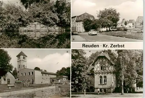 AK / Ansichtskarte  Reuden_Zerbst Dorfteich Strassengabelung Puls Ferienlager der Med Akademie Magdeburg Reuden_Zerbst