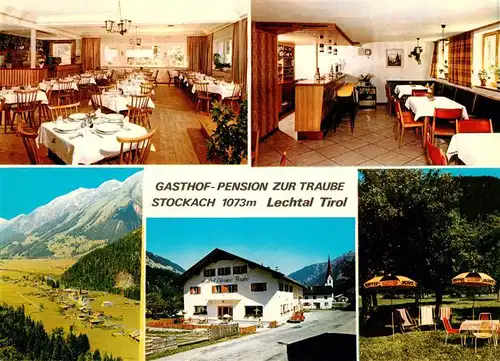 AK / Ansichtskarte 73888275 Stockach_Lechtal_Tirol_AT Gasthof Pension zur Traube Gastraeume Panorama Gartenterrasse 