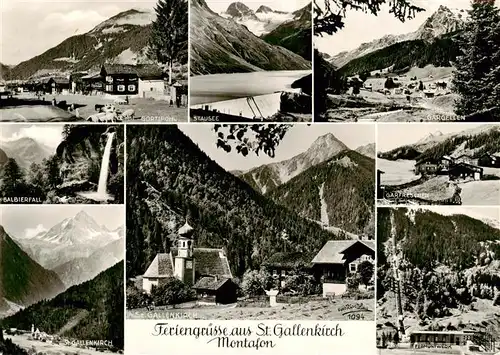 AK / Ansichtskarte  St_Gallenkirch_Vorarlberg_AT Gortipohl Galbierfall Panorama Stausee Gargellen Kirche Garfreschen Fermuntwerk 