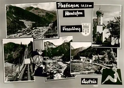 AK / Ansichtskarte  Partenen_Vorarlberg Panorama Kraftwerk Schwimmbad Kirche Partenen Vorarlberg