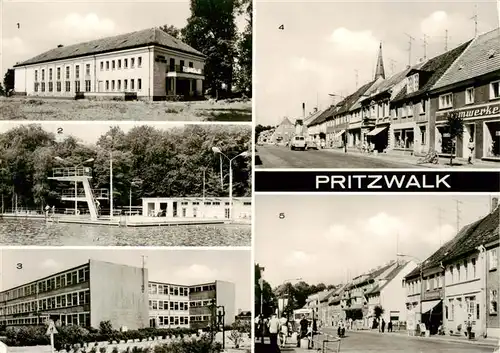 AK / Ansichtskarte  Pritzwalk Kulturhaus Erich Weinert Hainholzbad Wilh Pieck Oberschule Karl Marx Strasse Pritzwalk