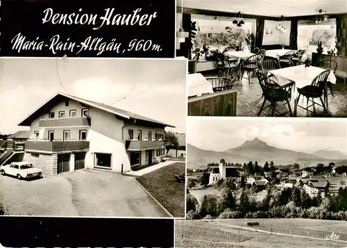 AK / Ansichtskarte 73888338 Maria_Rain_Allgaeu Pension Hauber Gastraum Panorama Maria_Rain_Allgaeu