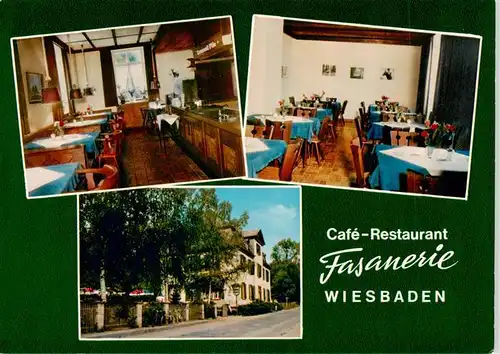 AK / Ansichtskarte  Wiesbaden Cafe Restaurant Fasanerie Gastraeume Ortspartie Wiesbaden