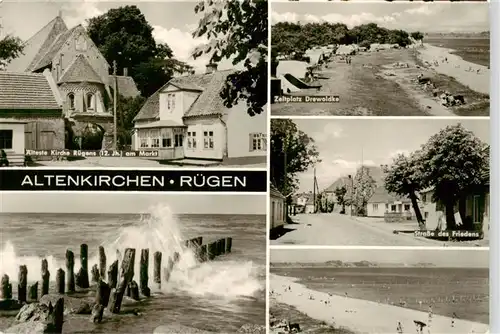 AK / Ansichtskarte 73888356 Altenkirchen_Ruegen aelteste Kirche Ruegens am Markt Zeltplatz Drewoldke Sturmflut Strand Altenkirchen Ruegen