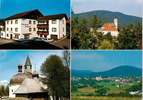 AK / Ansichtskarte  Bischofsmais Pension Platzek Kirchen Panorama Bischofsmais