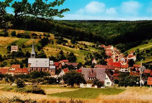 AK / Ansichtskarte  Rechtenbach_Spessart Ortsansicht mit Kirche Rechtenbach Spessart