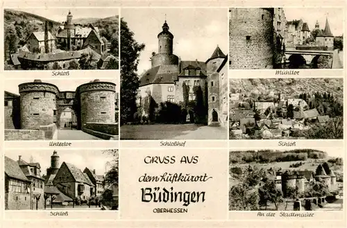 AK / Ansichtskarte 73888478 Buedingen_Hessen Schloss Untertor Schlosshof Muehltor An der Stadtmauer Buedingen Hessen