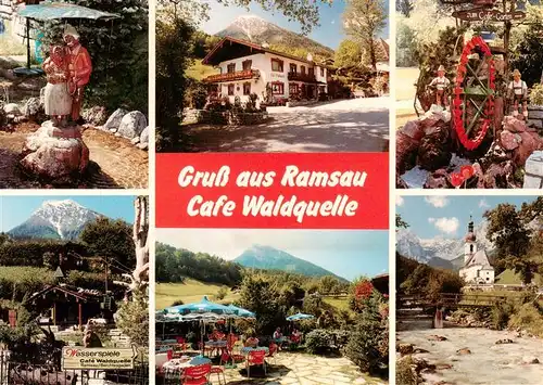 AK / Ansichtskarte  Ramsau__Berchtesgaden Cafe und Brotzeitstueberl Waldquelle Bergkurgarten Teilansichten 