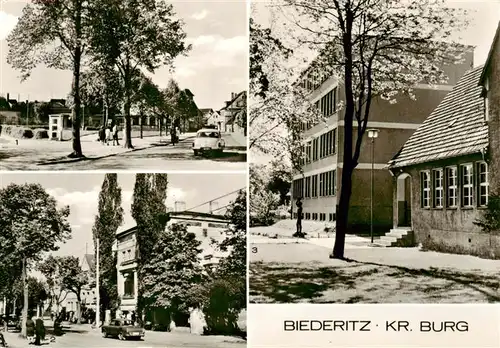 AK / Ansichtskarte  Biederitz Ernst Thaelmann Platz Harnackstrasse Polytechnische Oberschule Biederitz