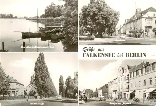 AK / Ansichtskarte 73888521 Falkensee Falkenhagener See Rathaus Hansastrasse Strasse der Jugend Falkensee