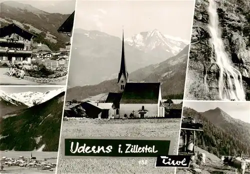 AK / Ansichtskarte  Uderns Teilansichten Kirche Wasserfall Uderns