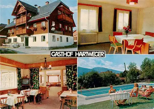 AK / Ansichtskarte  Weissenbach_Liezen_Steiermark_AT Gasthof Hartweger Gastraeume Schwimmbad 