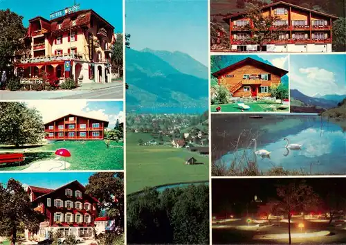 AK / Ansichtskarte  Giswil_Giswyl_OW Hotel Krone mit den dazugehoerenden Chalets und Minigolfanlage 