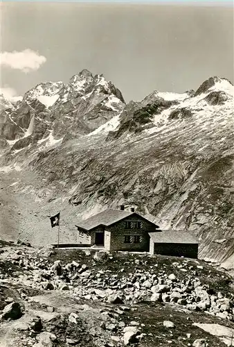 AK / Ansichtskarte  Albignahuette_2340m_Bergell_Majola_GR Mit Scioragruppe 