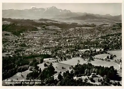 AK / Ansichtskarte  St_Gallen_SG Wildpark Peter und Paul mit Saentis  St_Gallen_SG