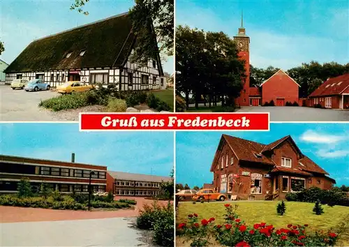 AK / Ansichtskarte 73888595 Fredenbeck Fachwerkhaus Kirche Schule SPAR Markt Fredenbeck