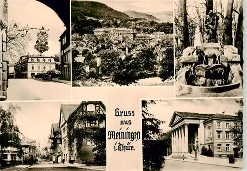 AK / Ansichtskarte  Meiningen_Thueringen Ortspartien Panorama Brunnen Meiningen Thueringen