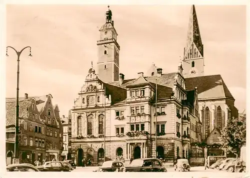 AK / Ansichtskarte 73888642 Ingolstadt_Donau Rathaus mit Pfeifturm und St Moritzkirche Ingolstadt_Donau