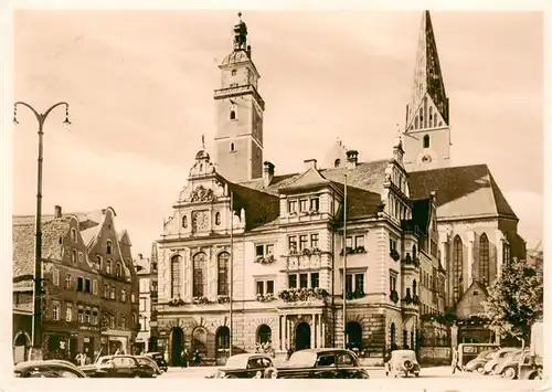 AK / Ansichtskarte  Ingolstadt_Donau Rathaus mit Pfeifturm und St Moritzkirche Ingolstadt_Donau