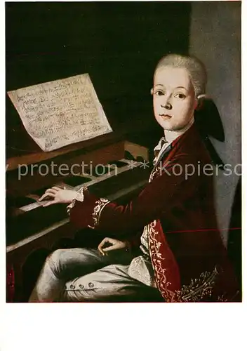 AK / Ansichtskarte  Mozart_Wolfgang_Amadeus Mozart am Klavier Geburtshaus 