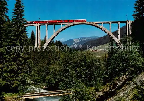 AK / Ansichtskarte 73888679 Eisenbahn_Railway_Chemin_de_Fer Langwieserviadukt bei Arosa 