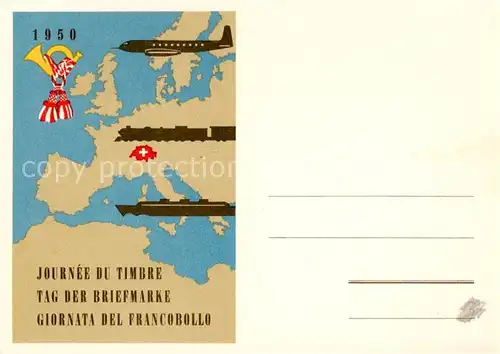 AK / Ansichtskarte  Philatelie Tag der Briefmarke  1950 Schweiz  Philatelie