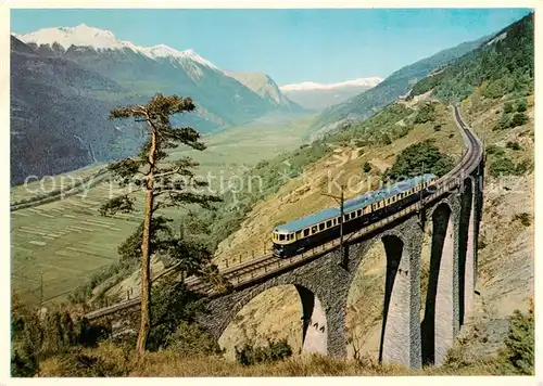 AK / Ansichtskarte  Eisenbahn_Railway_Chemin_de_Fer Blauer Pfeil Loetschergbahn Wallis Schweiz 